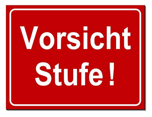 Vorsicht Stufe-Schild-Aluminium Verbund-200 x 150 x 3 mm-Warnschild-Hinweisschild-Türschild (1314 -ohne Löcher) von Desi-Schilder