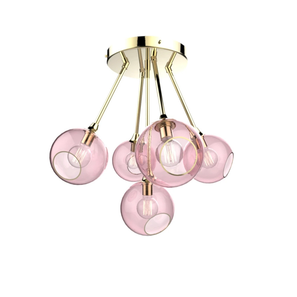 Design By Us - Ballroom Molecule Pendelleuchte Brass/Rose von Design By Us