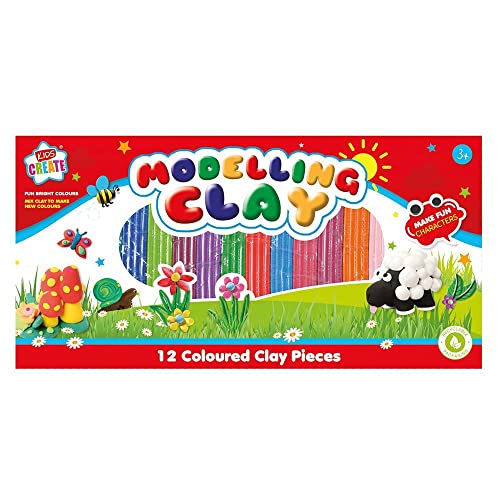 Kids Create Modelliermasse, 12 farbige Teile, Kunst-Bastelset, Bastelknete 3+ von Design Group