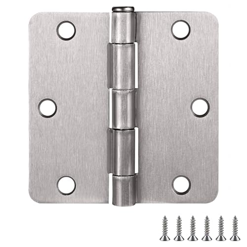 Design House 181354 3.5 x 3.5 1/4 Inch Hinge 2 Radius-Scharnier, Satin/Nickelfarben, Pack of 3 von Design House