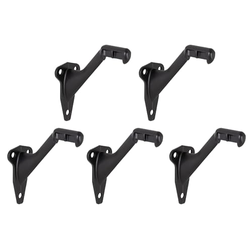 Design House 188151 Standard-Handlauf-Halterung, robuste Hardware für Treppen in Haus oder Büro, mattschwarz, 5er-Pack von Design House