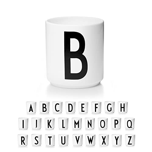 Design Letters Porzellan Kaffeetassen A-Z Weiß | Kaffeetasse | Geschenke für frauen, Männer | Verwendungals Zahnputzbecher, Teetasse | Dekorativ Design Tasse | Premium dekorativen Buchstaben becher von Design Letters