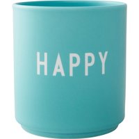 Design Letters - AJ Favourite Porzellan Becher, Happy / aqua von Design Letters