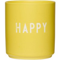 Design Letters - AJ Favourite Porzellan Becher, Happy / yellow von Design Letters