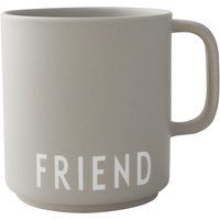 Design Letters - AJ Favourite Porzellan Becher mit Henkel, Friend / cool gray von Design Letters