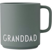 Design Letters - AJ Favourite Porzellan Becher mit Henkel, Granddad / dusty green von Design Letters