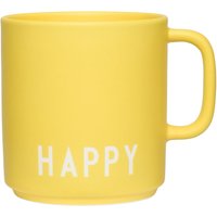 Design Letters - AJ Favourite Porzellan Becher mit Henkel, Happy / yellow von Design Letters