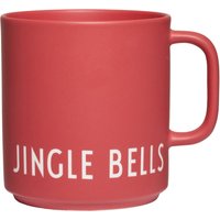 Design Letters - AJ Favourite Porzellan Becher mit Henkel,  Jingle Bells / rot von Design Letters