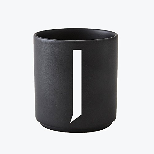 Design Letters - Becher - Buchstabentasse - Buchstabe: J - Porzellan - Schwarz - Arne Jacobsen von Design Letters