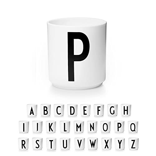 Design Letters Porzellan Kaffeetassen A-Z Weiß | Kaffeetasse | Geschenke für frauen, Männer | Verwendungals Zahnputzbecher, Teetasse | Dekorativ Design Tasse | Premium dekorativen Buchstaben becher von Design Letters