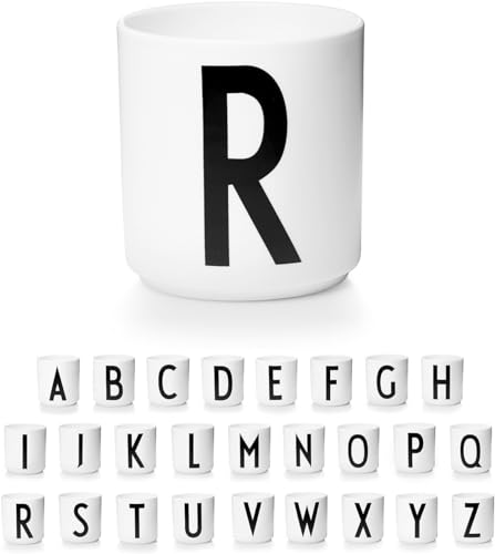 Design Letters Porzellan Kaffeetassen A-Z Weiß | Kaffeetasse | Geschenke für frauen, Männer | Verwendungals Zahnputzbecher, Teetasse | Dekorativ Design Tasse | Premium dekorativen Buchstaben becher von Design Letters