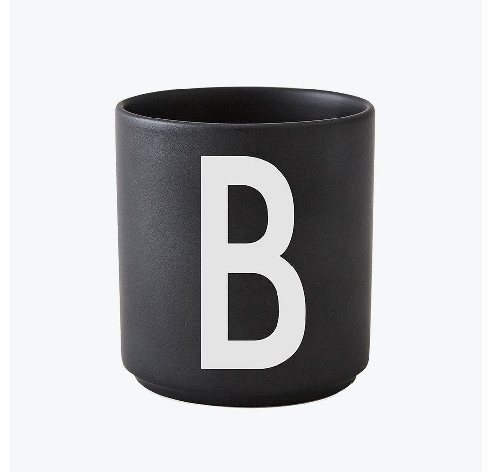 Design Letters Becher Porzellanbecher Schwarz B, Porzellan von Design Letters
