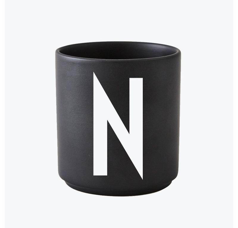 Design Letters Becher Porzellanbecher Schwarz N, Porzellan von Design Letters