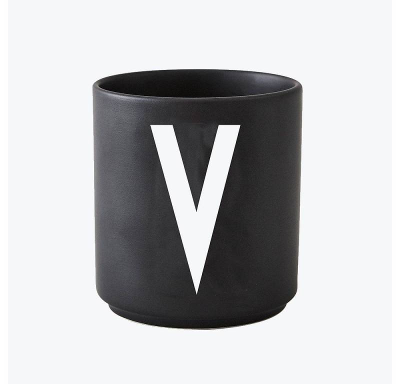 Design Letters Becher Porzellanbecher Schwarz V, Porzellan von Design Letters