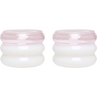 Design Letters - Bubble Teelichhalter, pink / milky white (2er-Set) von Design Letters