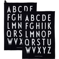 Design Letters - Classic Geschirrtuch, schwarz (2er-Set) von Design Letters