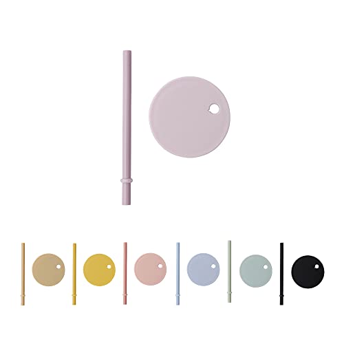 Design Letters Deckel mit Strohhalm für Baby und Kinder Trinkglas in Tritan (Lavendel) - BPA-frei, leicht zu trinken, hält den Strohhalm mit einem Stopfen an Ort und Stelle, spülmaschinenfest von Design Letters