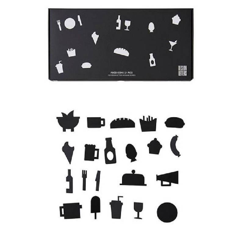 Design Letters Dekoobjekt Food Icons Schwarz von Design Letters