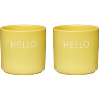 Design Letters - Eierbecher, Hello / yellow (2er-Set) von Design Letters