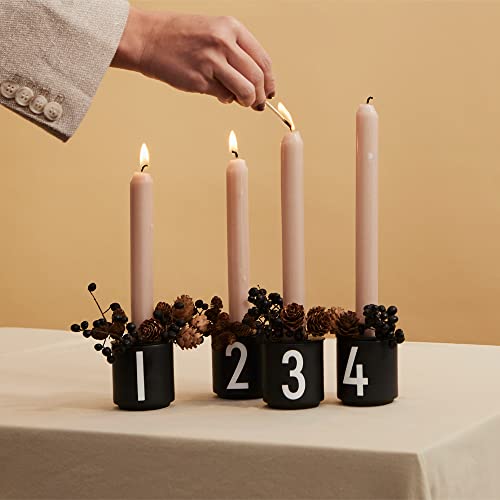 Design Letters Espressotassen Set 4 Stück | Porzellan Espresso Kaffeetasse | Perfekt als Kerzenhalter, Kerzen Deko, Tischdeko | Espresso Tassen mit eingravierten Buchstaben | Mini Tassen | 50 Ml von Design Letters