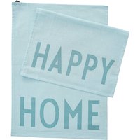 Design Letters - Favourite Geschirrtuch, Happy / Home, light blue (2er-Set) von Design Letters
