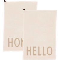 Design Letters - Favourite Geschirrtuch, Hello / Home, off-white (2er-Set) von Design Letters