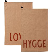 Design Letters - Favourite Geschirrtuch, Love / Hygge, beige (2er-Set) von Design Letters