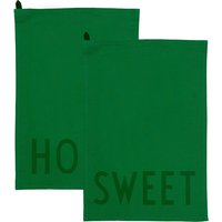 Design Letters - Favourite Geschirrtuch, Sweet / Home, olive green (2er-Set) von Design Letters