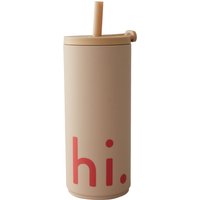 Design Letters - Hi Travel Trinkhalm-Becher, 0.5 l, beige von Design Letters