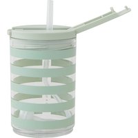 Design Letters - Kids life Trinkhalm-Becher 330 ml, hellgrün gestreift von Design Letters