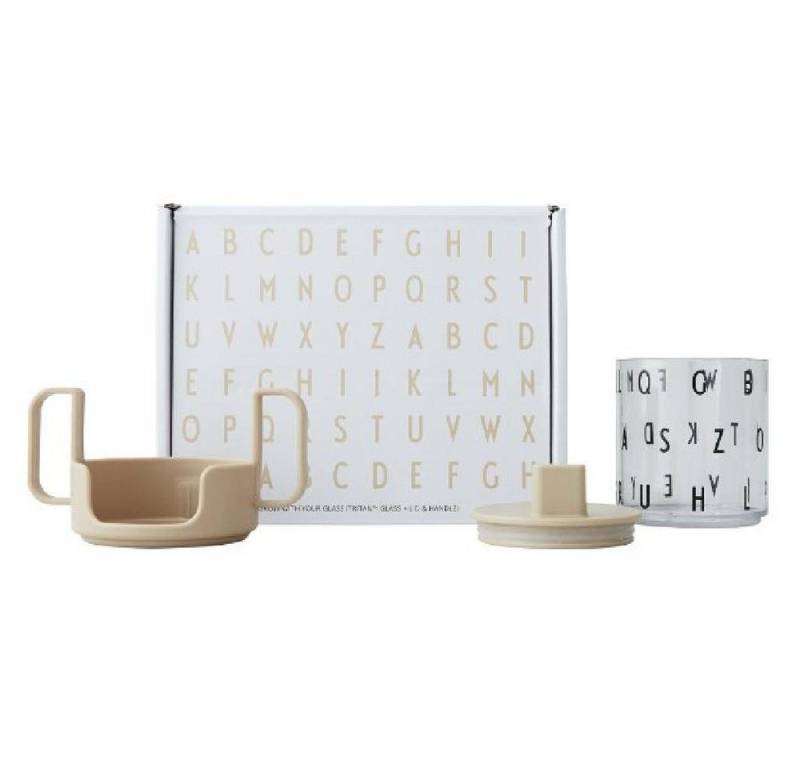 Design Letters Kindergeschirr-Set Geschenk-Set Grow with your cup Tritan Beige (3-teilig) von Design Letters