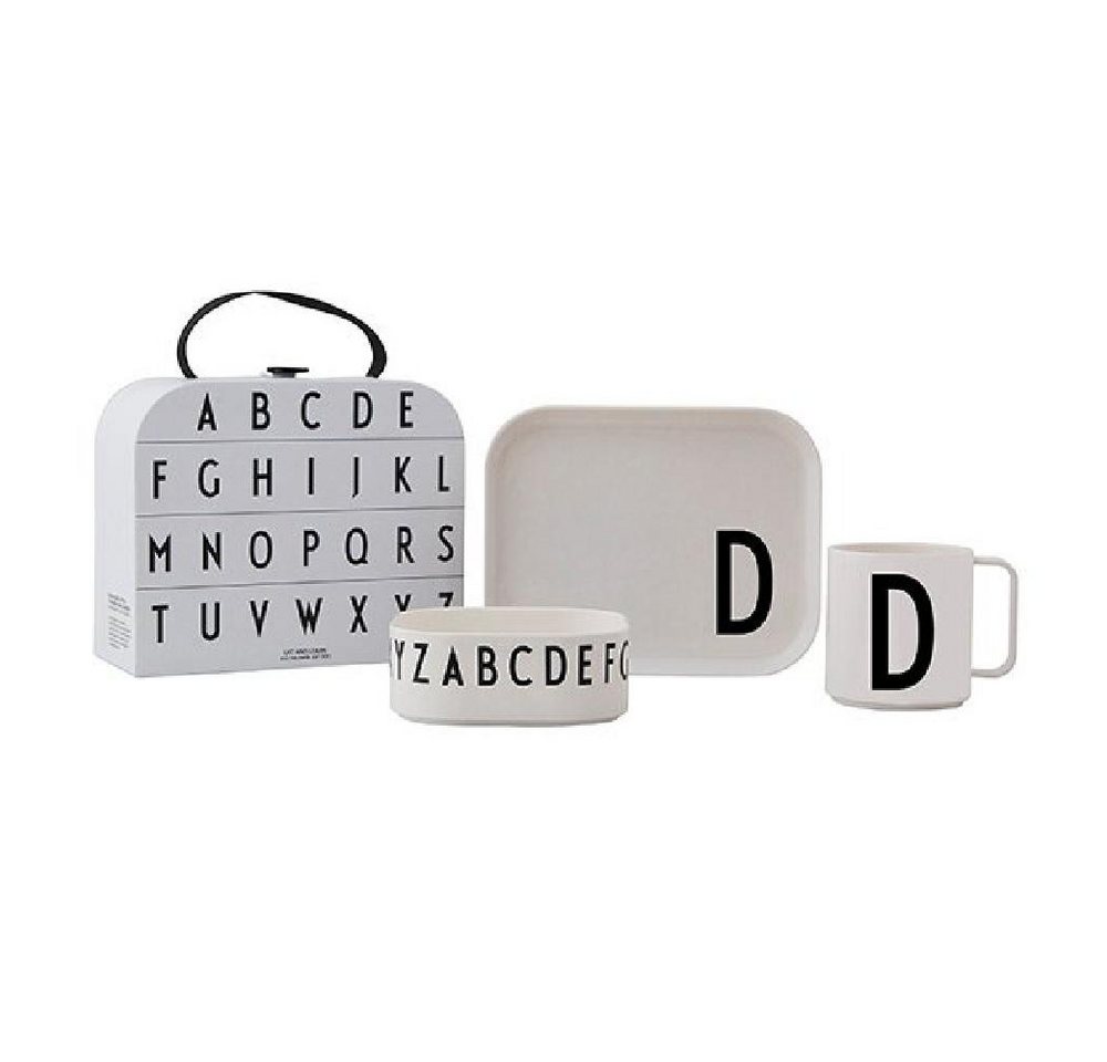 Design Letters Kindergeschirr-Set Kindergeschirr-Set im Koffer D (4-teilig) von Design Letters
