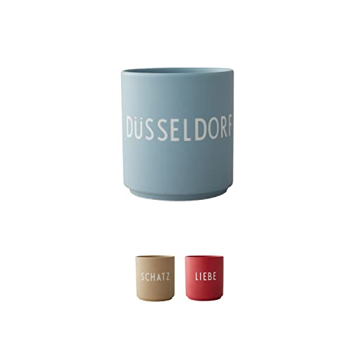 Design Letters Lieblingsbecher DEUTSCHE AUSGABE | DÜSSELDORF | Tasse mit Spruch | Dänisches Design Lieblingsbecher zu Geschenke für Frauen, männer | Kaffeebecher Porzellan | Dekorativer kaffebecher von Design Letters