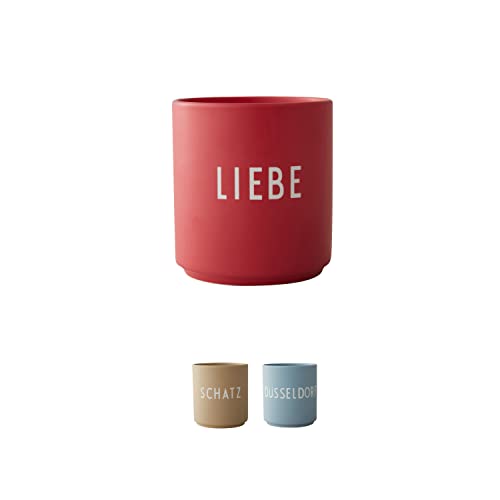 Design Letters Lieblingsbecher DEUTSCHE AUSGABE | LIEBE | Tasse mit Spruch | Dänisches Design Lieblingsbecher zu Geschenke für Frauen, männer | Kaffeebecher Porzellan | Dekorativer kaffebecher von Design Letters