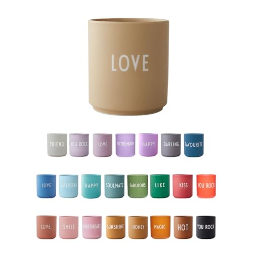 Design Letters Lieblings becher LOVE | Tasse mit Spruch | Dekorative Kaffeetasse | Perfekte Weihnachts und Neujahrs kollektions geschenke für Familie, Freunde | kaffeebecher porzellan, Beige Love von Design Letters