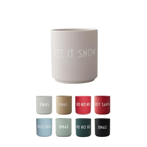 Design Letters Lieblingsbecher LET IT SNOW | Weihnachtstassen Ideal für Weihnachtsdeko, Weihnachtsgeschenke für Frauen & Männer, Tischdeko Weihnachten | Porzellan Weihnachtstasse | Kaffeetassen 250 Ml von Design Letters