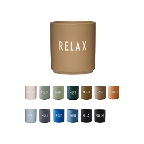 Design Letters kaffeebecher VERANSTALTUNG | RELAX | Tasse mit Spruch | Dänisches Design Lieblingsbecher zu Geschenke für Frauen, männer | Kaffeebecher Porzellan | Dekorativer Kaffebecher von Design Letters