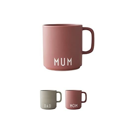 Design Letters Kaffeebecher mit Henkel MUM | MUM Tasse | Geschenke für Mama | Porzellan Kaffeetasse | Lieblingsmensch Geschenk | Tasse mit Spruch | Cappuccino Tassen | Teetasse | 250 Ml von Design Letters