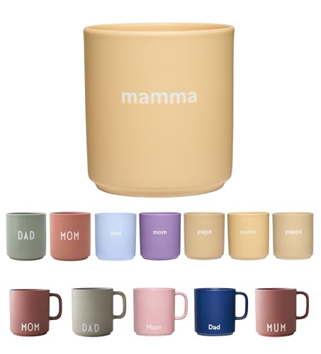 Design Letters Lieblingsbecher Beige MAMMA Tasse | Geschenke für Mama, Geburtstagsgeschenk für Mamma | Mama Tasse | Kaffeebecher Porzellan | Tasse mit Spruch | Mutter Geschenk | Dekorativ Kaffeetassen von Design Letters