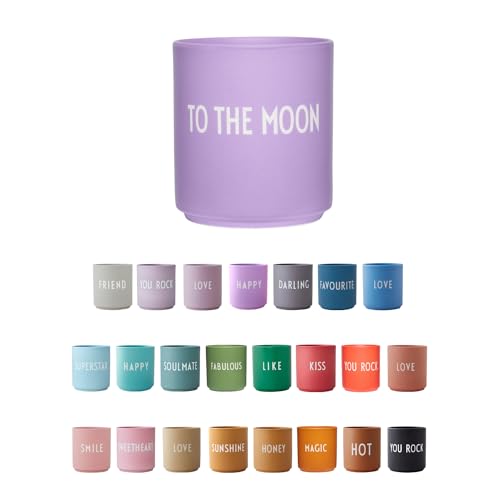 Design Letters Lieblingsbecher Lilac TO THE MOON Tasse | Kaffeebecher Porzellan | Dekorativ Kaffeetassen | Personalisierte Geschenke für Freundin, Hochzeitsgeschenk | Tasse Mit Spruch| Teetasse 250 Ml von Design Letters