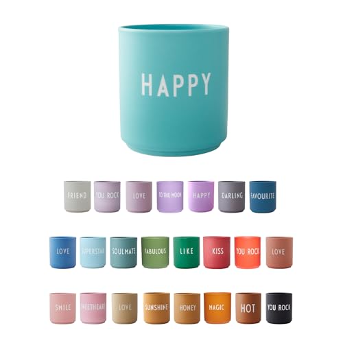 Design Letters Lieblingsbecher FREUNDSCHAFT & LIEBE | HAPPY | Tasse mit spruch | Personalisierte Geschenke für Lieblingsmensch | Dekorativ Kaffeetasse | Persönlich Geschenk | Kaffeebecher Porzellan von Design Letters