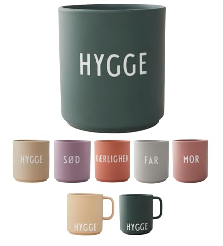 Design Letters Lieblingsbecher Grün HYGGE Tasse | Kaffeebecher Porzellan | Dekorativ Kaffeetassen | Personalisierte Geschenke für Freundin, Hochzeitsgeschenk | Tasse Mit Spruch | Teetasse 250 Ml von Design Letters