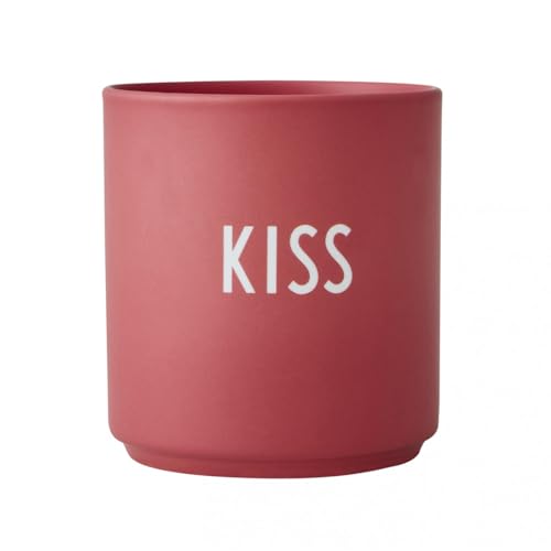 Design Letters Lieblingsbecher Rosa KISS Tasse | Kaffeebecher Porzellan | Dekorativ Kaffeetassen | Personalisierte Geschenke für Freundin, Hochzeitsgeschenk | Tasse Mit Spruch | Teetasse 250 Ml von Design Letters