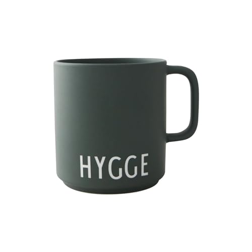 Design Letters Lieblingsbecher dunkelgrün HYGEE | 250 ml | Geschenke für Lieblingsmensch | Kaffeetasse mit Henkel aus Porzellan von Design Letters