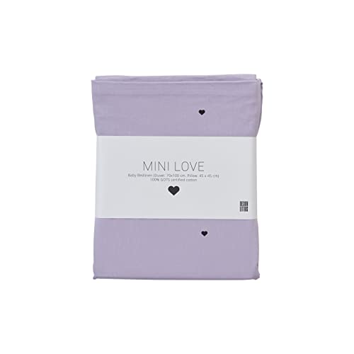 Design Letters Mini Kinderbettwäsche 100 x 140 cm + Kissenbezug 44 x 45 cm Lavendel | 100% GOTS Certified Organic Cotton | Unsichtbarer Reißverschluss Schließung. von Design Letters