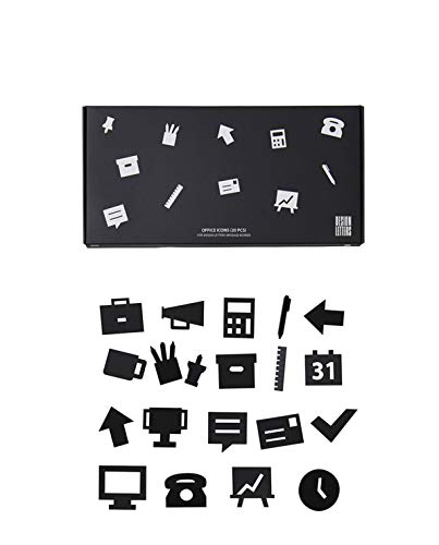 Design Letters Office Icons für Message Boards, 20 Stück (Schwarz) - Fügen Sie der Kommunikation auf dem Briefbrett eine spielerische Dimension hinzu. Scharfes Design der grafischen Symbole von Design Letters