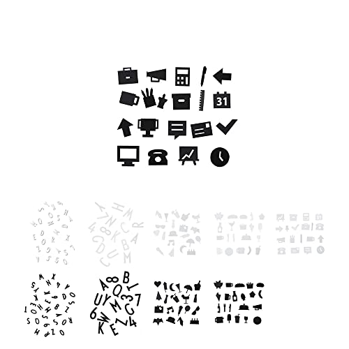 Design Letters Office Icons für Message Boards, 20 Stück (Schwarz) - Fügen Sie der Kommunikation auf dem Briefbrett eine spielerische Dimension hinzu. Scharfes Design der grafischen Symbole von Design Letters