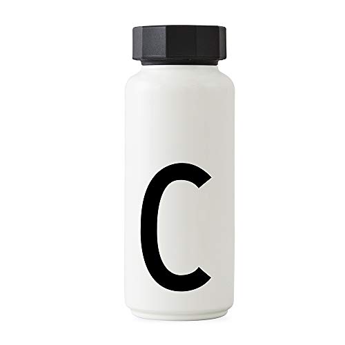 Design Letters Persönliche Edelstahl Trinkflasche Weiß (C) |500 ml| Kohlensäure geeignet BPA-Frei Thermoskanne |12 Stunden Heiß und 24 Stunden Kalt| Auslaufsichere Thermosflasche im Nordisches Design von Design Letters