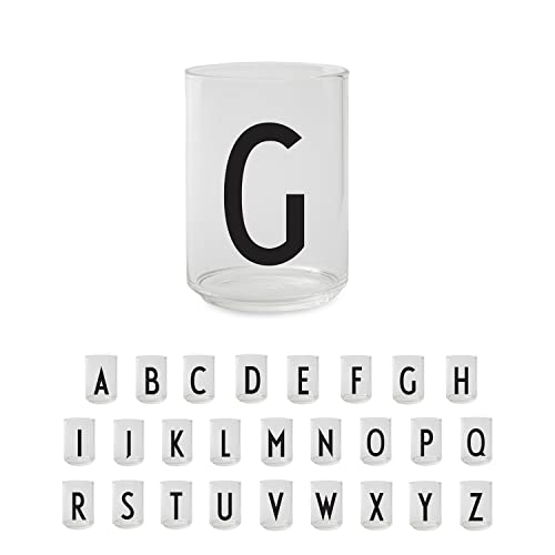 Design Letters Persönliches Trinkglas (G) | Dekorative Wassergläser 350 ml | Ideal als Geschenk | Dänisches Design | H: 10,5 x T: 7,5 cm von Design Letters