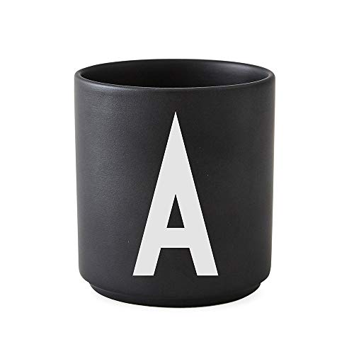 Design Letters - Personal Porzellanbecher - schwarz - A - Arne Jacobsen - Design - Tasse von Design Letters